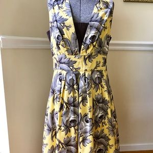 NEW Anthropologie Leifsdottir yellow rose dress 10